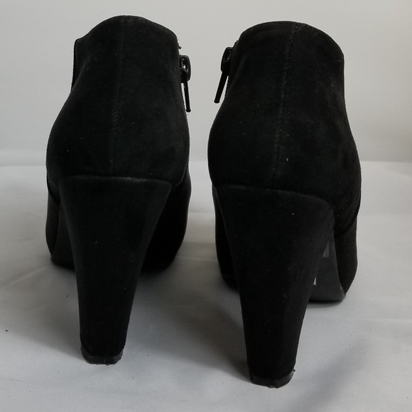 Mix No. 6 Creek Black Suede Ankle Booties Heels - Picture 4 of 8